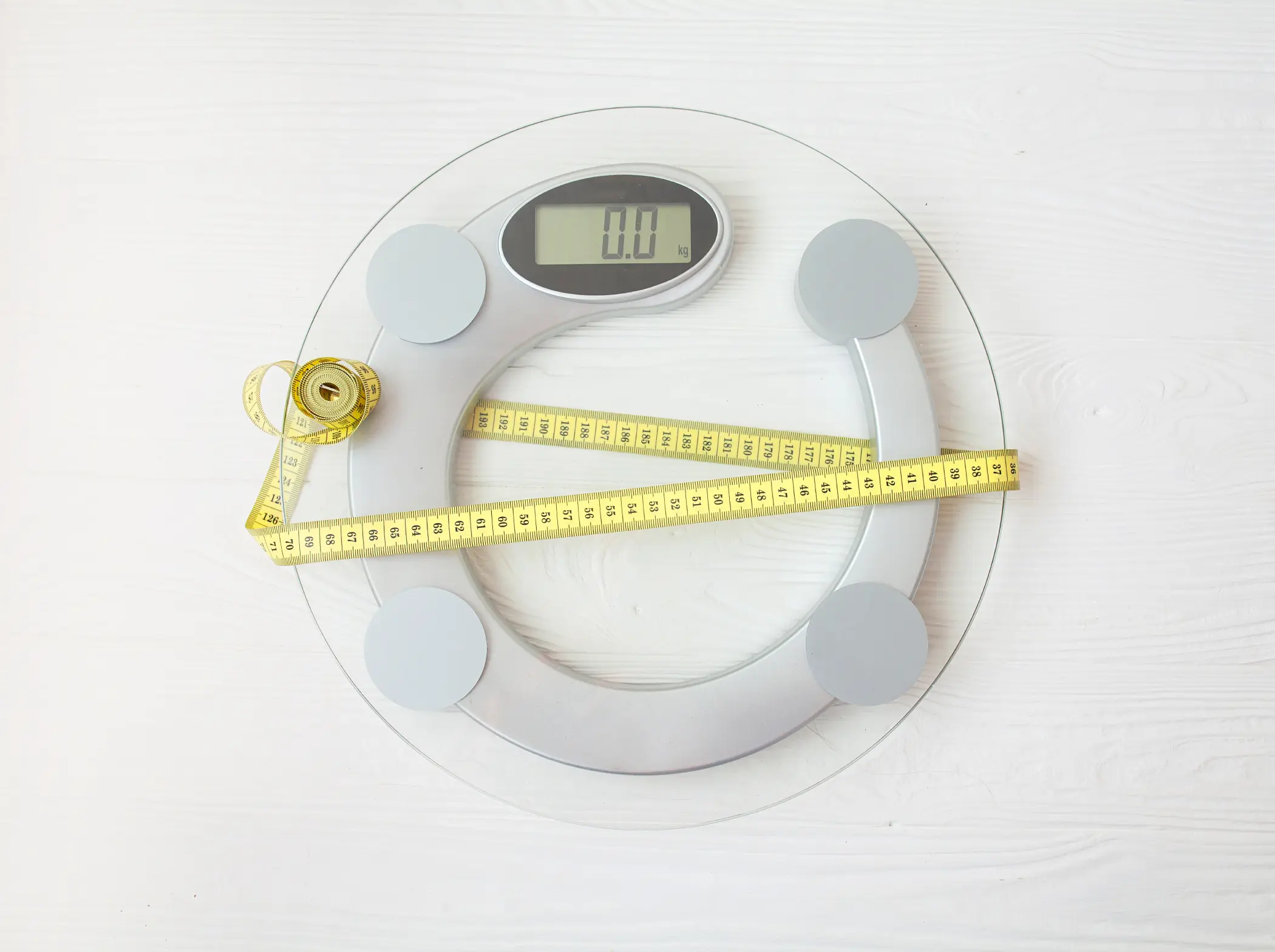 weight scale with measuring tape